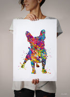 French Bulldog Watercolor Dog Print Frenchie art print Bouledogue Francais Art Gift Pet Dog Love Friend Animal Doglover Poster Dog Art-1525