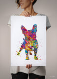 French Bulldog Watercolor Dog Print Frenchie art print Bouledogue Francais Art Gift Pet Dog Love Friend Animal Doglover Poster Dog Art-1525