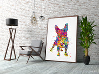 French Bulldog Watercolor Dog Print Frenchie art print Bouledogue Francais Art Gift Pet Dog Love Friend Animal Doglover Poster Dog Art-1525