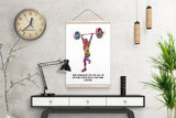 Weight Lifter Woman Quote Watercolor Print Female Weightlifter Gift Motivational Quote Wall Decor Gym Fitness Fit Like a Girl Wall Art-2031
