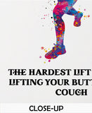Weight Lifter Woman Quote Watercolor Print Female Weightlifter Gift Motivational Quote Wall Decor Gym Fitness Fit Like a Girl Wall Art-2031