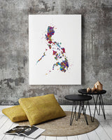 Philippines Map Watercolor Print Anniversary Honeymoon Wedding Gift Travel Art Poster Wall Art Housewarming Gift Wall Hanging Wall Art-2000