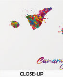 Canary Islands Watercolor Print Spain Wall Art Wedding Gift Honeymoon Gift Map Wall Hanging Country Travel Poster Home Wall Decor-2040