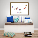 Canary Islands Watercolor Print Spain Wall Art Wedding Gift Honeymoon Gift Map Wall Hanging Country Travel Poster Home Wall Decor-2040