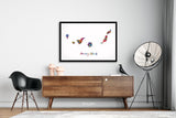Canary Islands Watercolor Print Spain Wall Art Wedding Gift Honeymoon Gift Map Wall Hanging Country Travel Poster Home Wall Decor-2040