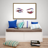 Woman Eyes Watercolor Print Beauty Salon Art Make Up Salon Wall Art Sexy Girl Eyes Eyelashes Wall Art Wall Hanging Female Eye Decor-2045