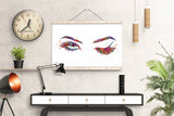 Woman Eyes Watercolor Print Beauty Salon Art Make Up Salon Wall Art Sexy Girl Eyes Eyelashes Wall Art Wall Hanging Female Eye Decor-2045