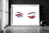 Woman Eyes Watercolor Print Beauty Salon Art Make Up Salon Wall Art Sexy Girl Eyes Eyelashes Wall Art Wall Hanging Female Eye Decor-2045