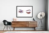 Woman Eyes Watercolor Print Beauty Salon Art Make Up Salon Wall Art Sexy Girl Eyes Eyelashes Wall Art Wall Hanging Female Eye Decor-2045