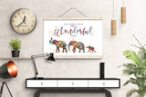Elephant Family Same Sex Two Dads Watercolor Print Wall Art Gay Adoption LGBT Family Love Wins Wedding Gift Love is Love Gift Mr and Mr-2052
