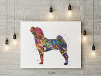 Shar Pei Watercolor Dog Print Pet Gift Pet Dog Love Friend Dog  Sharpei Dog Art Animal Art Print Dog Wall Art Doglover Gift Dog Print-643