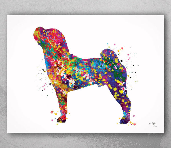 Shar Pei Watercolor Dog Print Pet Gift Pet Dog Love Friend Dog  Sharpei Dog Art Animal Art Print Dog Wall Art Doglover Gift Dog Print-643
