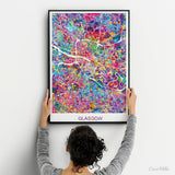Glasgow Map Print, Watercolor Art Print, Glasgow Street Map, Travel Decor, Wanderlust, Map Art, Wall Hanging, Scotland Street Map-885