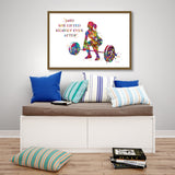 Woman Weight Lifter Quote Watercolor Print Female Weightlifter Gift Art Wall Decor Gym Fitness and she lifted motivational Wall Art-2038