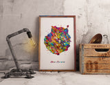 Gran Canaria Watercolor Print Spain Wall Art Wedding Gift Honeymoon Gift Map Wall Hanging Travel Housewarming Gift Home Wall Decor-2041