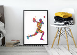 Tennis Player Girl Set of 3 Watercolor Tennis Player Girl Woman Female Sports Girl Room Decor Tennis Gift Poster Wall Art Wall Decor-2078