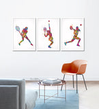 Tennis Player Girl Set of 3 Watercolor Tennis Player Girl Woman Female Sports Girl Room Decor Tennis Gift Poster Wall Art Wall Decor-2078