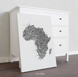 Africa Map Fingerprint Watercolor Print Art Print Wedding Gift Hometown Poster Homesick African Wall Decor Art Home Decor Wall Hanging-2080