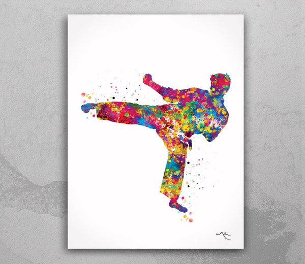 Karate Boy Watercolor Print Man Karate Gift Karate Kid Art Wall Art Wall Decor Boy Martial Art Decor Boy Karate Father Sport Wall Art-355
