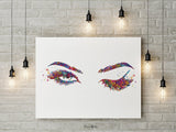 Woman Eyes Watercolor Print Beauty Salon Art Make Up Salon Wall Art Sexy Girl Eyes Eyelashes Wall Art Wall Hanging Female Eye Decor-2045