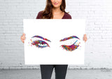 Woman Eyes Watercolor Print Beauty Salon Art Make Up Salon Wall Art Sexy Girl Eyes Eyelashes Wall Art Wall Hanging Female Eye Decor-2045