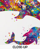 Dolphin Watercolor Print Mother and Baby Gift Baby Shower Housewarming Gift Wall Art Poster Dolphins Wall Decor Nursery Wall Art Hanging-754