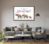 Elephant Family Same Sex Two Dads Watercolor Print Wall Art Gay Adoption LGBT Family Love Wins Wedding Gift Love is Love Gift Mr and Mr-2052