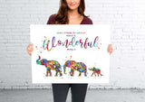 Elephant Family Same Sex Two Dads Watercolor Print Wall Art Gay Adoption LGBT Family Love Wins Wedding Gift Love is Love Gift Mr and Mr-2052