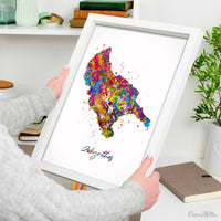 Zakynthos Map Watercolor Print Zante Map Print Greece Travel Poster Honeymoon Anniversary Greek Island Wall Decor Minimalist Wall Art-1587