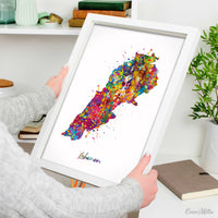 Lebanon Map Watercolor Print Art Print Wedding Gift Hometown Poster Beirut Wall Decor Art Home Decor Middle East Decor Wall Hanging-2101