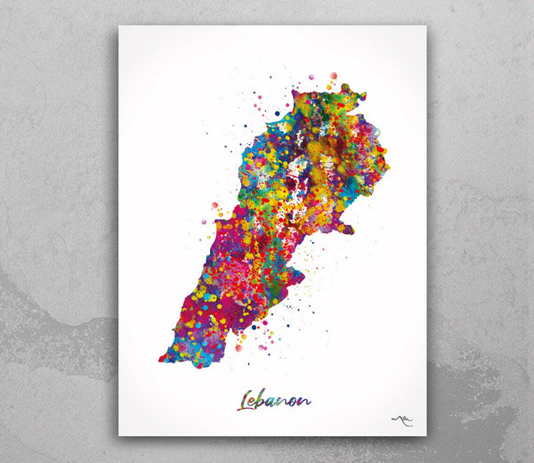 Lebanon Map Watercolor Print Art Print Wedding Gift Hometown Poster Beirut Wall Decor Art Home Decor Middle East Decor Wall Hanging-2101