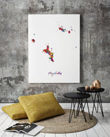 Seychelles Map Watercolor Print Seychelles Island Wall Art Wedding Gift Honeymoon Gift Map Wall Hanging Map Art Gift Home Wall Decor-2105