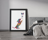 Dachshund Butterfly Dog Watercolor Print Dog Lovers Gift Dog Teckel Doxie Art Print Sausage Dog Wall Decor Art Home Decor Wall Hanging-1627