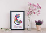 Breastfeeding Mother Quote Watercolor Print Mom Newborn Doula Pregnancy Obstetrician Nursing Baby Shower New Mum Clinic Midwife Gift-1586