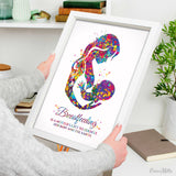 Breastfeeding Mother Quote Watercolor Print Mom Newborn Doula Pregnancy Obstetrician Nursing Baby Shower New Mum Clinic Midwife Gift-1586