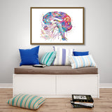Brain Cranial Nerves Watercolor Print Medical Art Cabinet Neurologist Office Wall Art Neurology Human Brain Neuroscience Wall Hanging-173