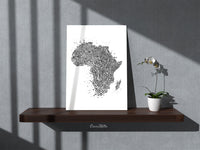 Africa Map Fingerprint Watercolor Print Art Print Wedding Gift Hometown Poster Homesick African Wall Decor Art Home Decor Wall Hanging-2080