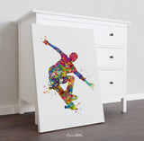 Skateboard Watercolor Print Skateboarder Street Sport Decor Wall Art Wall Decor Teen Boy Room Decor Nursery Skateboarding Wall Art-2128