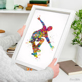 Skateboard Watercolor Print Skateboarder Street Sport Decor Wall Art Wall Decor Teen Boy Room Decor Nursery Skateboarding Wall Art-2128