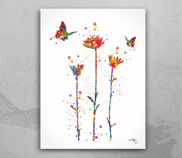 Flowers Nature Love Watercolor Print Housewarming Gift Wedding Gift Fine Art Nursery Wall Art Wall Decor Art Home Decor Wall Hanging-182
