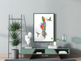 Spine Flowers and Birds Watercolor Print Spine Anatomy Medical Art Chiropractor Neurology Neurologist Physical Therapy Clinic Office-1359