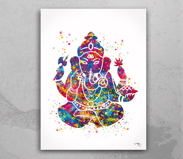 Ganesha Ganesh Lord Ganesha Art Watercolor Print Wall Wedding Gift Poster Buddhist Wall Decor Art Home Decor Wall Hanging Buddha Yoga-475