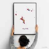 Seychelles Map Watercolor Print Seychelles Island Wall Art Wedding Gift Honeymoon Gift Map Wall Hanging Map Art Gift Home Wall Decor-2105
