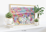 Meninges Watercolor Print Neuron Art Science Gift Neurology Nerve Cell Medical Student Brain Wall Art Neuroscience Gift Clinic Decor-2110