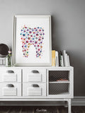 Molar Tooth Abstract Watercolor Print Human Teeth Anatomy Dental Office Clinic Decor Art Dentistry Dentist Gift Dental Clinic Hygienist-1491