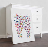Molar Tooth Abstract Watercolor Print Human Teeth Anatomy Dental Office Clinic Decor Art Dentistry Dentist Gift Dental Clinic Hygienist-1491