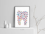 Molar Tooth Abstract Watercolor Print Human Teeth Anatomy Dental Office Clinic Decor Art Dentistry Dentist Gift Dental Clinic Hygienist-1491