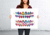 Tooth Bracelet Dentist Art Watercolor Print Tooth Teeth Anatomical Dental Office Dentistry Dental Art Implant Orthodontic Orthodontist-1652