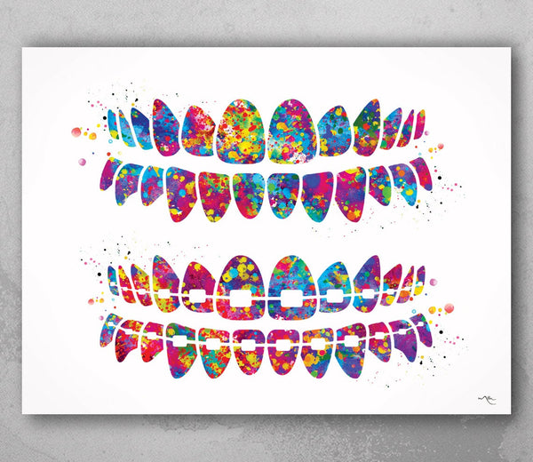 Tooth Bracelet Dentist Art Watercolor Print Tooth Teeth Anatomical Dental Office Dentistry Dental Art Implant Orthodontic Orthodontist-1652