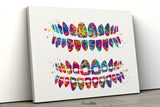 Tooth Bracelet Dentist Art Watercolor Print Tooth Teeth Anatomical Dental Office Dentistry Dental Art Implant Orthodontic Orthodontist-1652